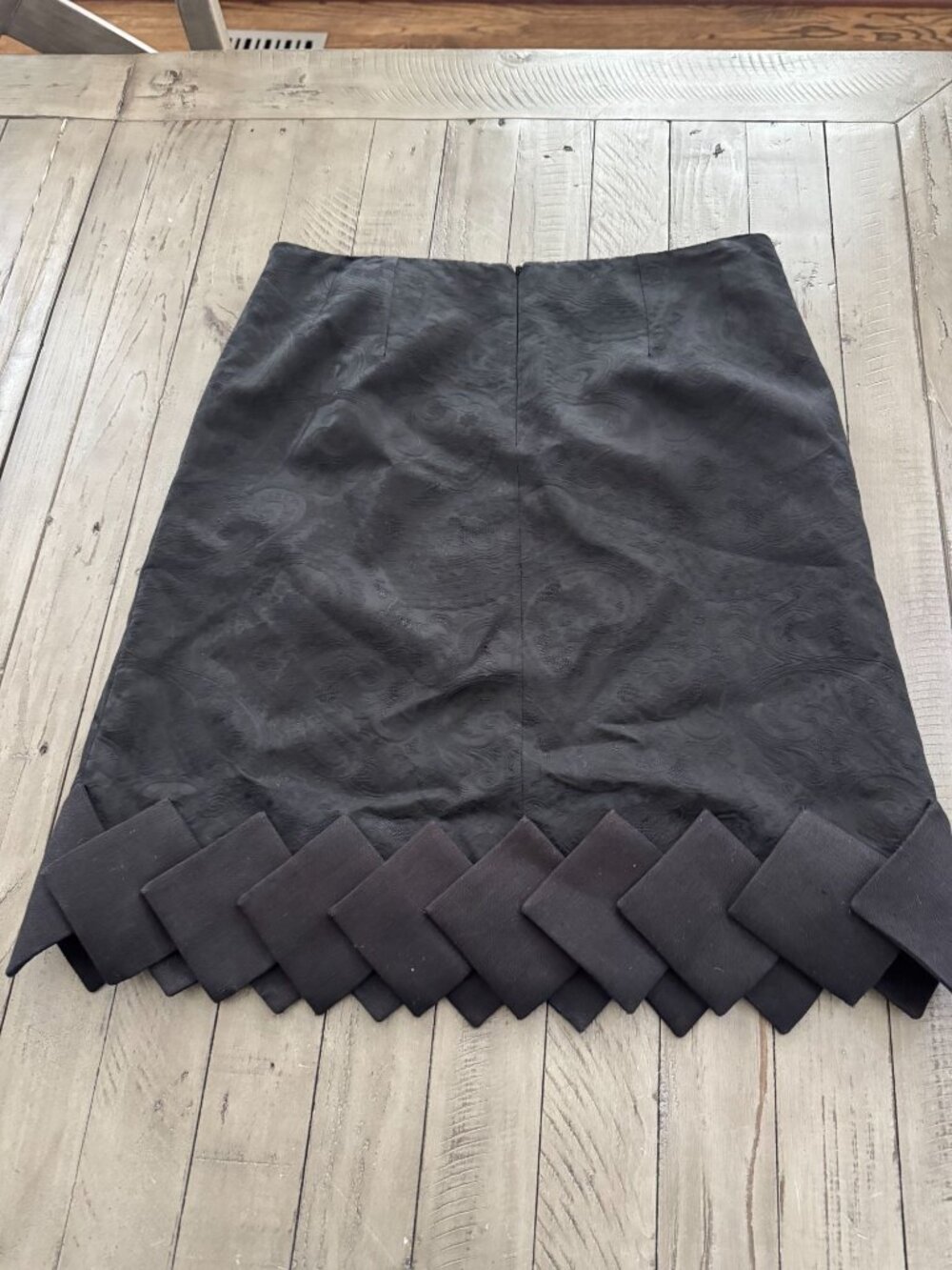 ETRO Milano Cotton Linen Trim Textured Pencil Skirt Black Size 42 / 6 - Picture 3 of 3